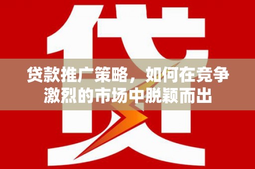 中正贷款推广策略，如何在竞争激烈的市场中脱颖而出