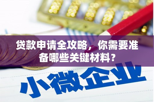 中正贷款申请全攻略，你需要准备哪些关键材料？