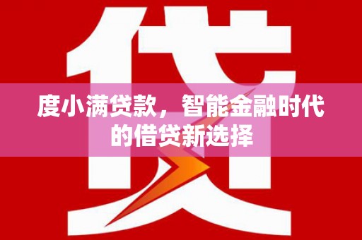 中正度小满贷款，智能金融时代的借贷新选择