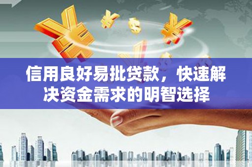 中正信用良好易批贷款，快速解决资金需求的明智选择