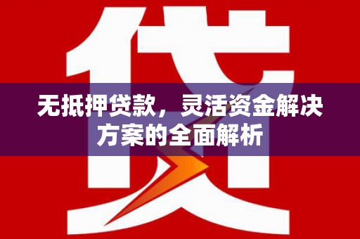 中正无抵押贷款，灵活资金解决方案的全面解析