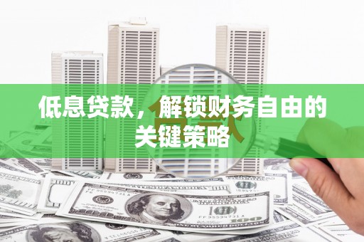中正低息贷款，解锁财务自由的关键策略