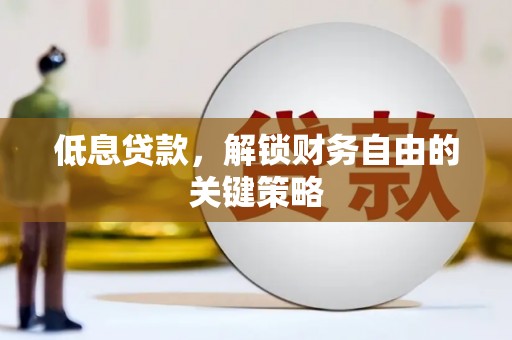 中正低息贷款，解锁财务自由的关键策略
