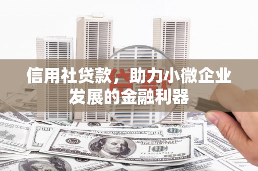 中正信用社贷款，助力小微企业发展的金融利器
