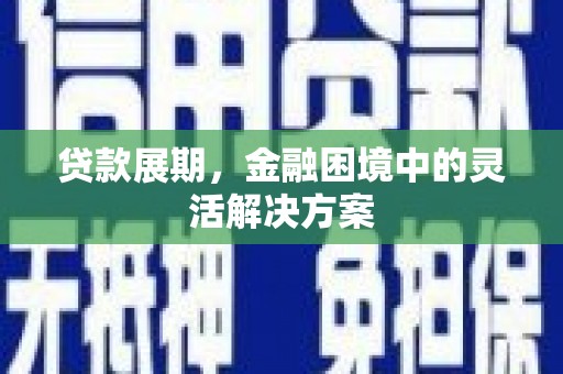 中正贷款展期，金融困境中的灵活解决方案