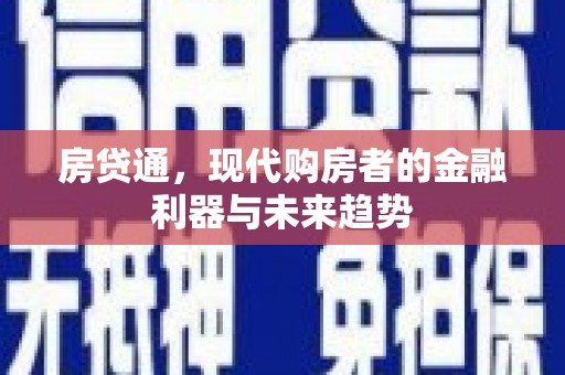 中正房贷通，现代购房者的金融利器与未来趋势