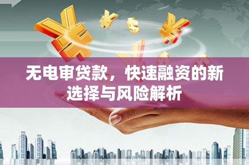 中正无电审贷款，快速融资的新选择与风险解析