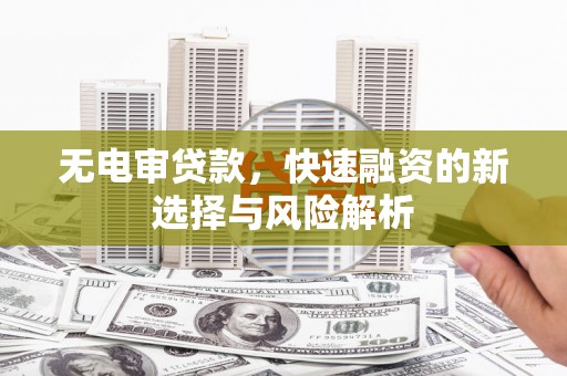 中正无电审贷款，快速融资的新选择与风险解析