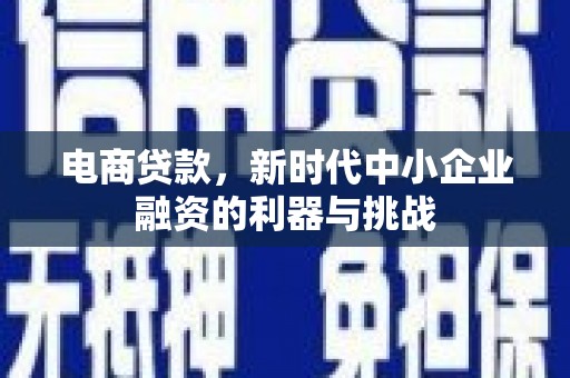 中正电商贷款，新时代中小企业融资的利器与挑战