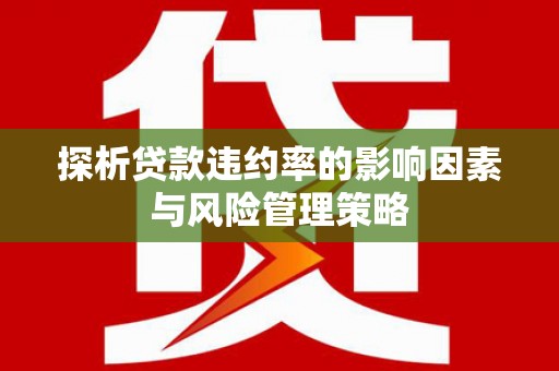 中正探析贷款违约率的影响因素与风险管理策略
