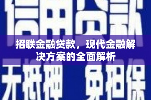 中正招联金融贷款，现代金融解决方案的全面解析