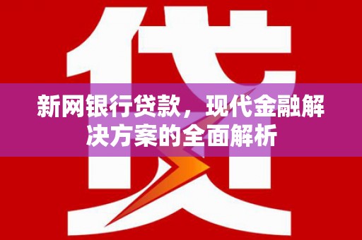 中正新网银行贷款，现代金融解决方案的全面解析
