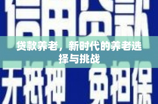 中正贷款养老，新时代的养老选择与挑战