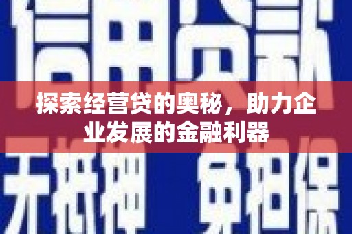 中正探索经营贷的奥秘，助力企业发展的金融利器