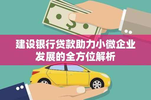中正建设银行贷款助力小微企业发展的全方位解析