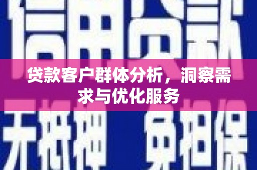 中正贷款客户群体分析，洞察需求与优化服务